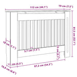 Radiator Cover 2 pcs Grey 112x19x81.5cm Engineered Wood 3403228