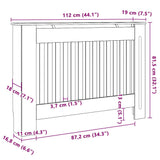 Radiator Cover 2 pcs Grey 112x19x81.5cm Engineered Wood 3403228