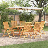 Garden Dining Set Folding 7 pcs Brown Solid Acacia Wood 3375727
