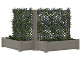 Big Planter with Trellis 2 pcs Grey 143 x 143 x 133.5 cm PP 42041726