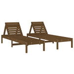 ZNTS Sun Loungers 2 pcs with Table Honey Brown Solid Wood Pine 3157682