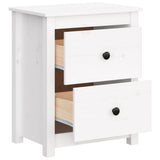 ZNTS Bedside Cabinets 2 pcs White 50x35x61.5 cm Solid Wood Pine 813682