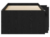 Loft Bed Frame with Cabinet 3 pcs Black Engineered Wood 3423375