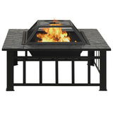 Fire Pit with Poker 79x79x46.5 cm XXL Steel 360061