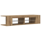 TV Cabinet with LED Lights Artisan Oak 135x39x30 cm Engineered Wood 856324