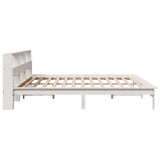 Bed Frame without Mattress White 200x200 cm Solid Wood Pine 3309726