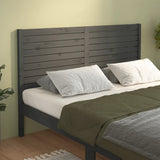 Bed Headboard Grey 126x4x100 cm Solid Wood Pine 819012