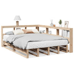 ZNTS Bookcase Bed without Mattress 160x200cm Solid Wood Pine 3324493