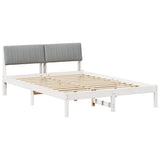 Bed frame White and light grey 140 x 190 cm Solid pine wood 878688