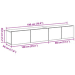TV Cabinet Set 2 pcs Black oak 100 x 30 x 30 cm Engineered wood 3333055