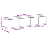 TV Cabinet Set 2 pcs Black Oak Engineered Wood 3333055