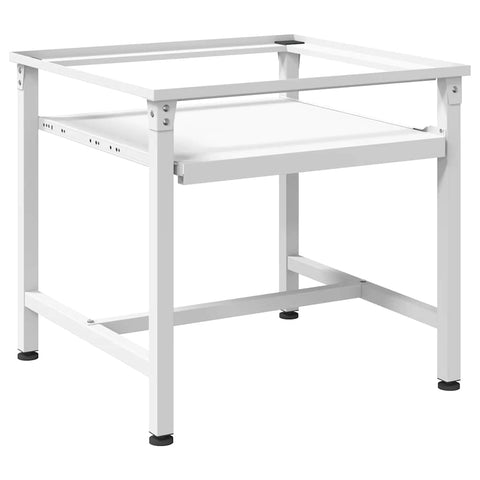 Washing Machine Pedestal with Pull-Out Shelf White 50449