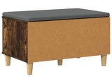 Hall Bench with Cushion with Storage Smoked Oak 60 x 38 x 46 cm 891524