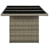 Garden Table Brown Poly Rattan and Tempered Glass 313313