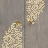 Sideboard Grey and Gold 60 x 33 x 75 cm Solid Mango Wood 4018798