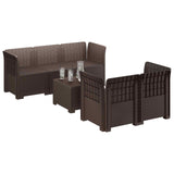 5-Seater Garden Sofa Rattan Look PP Brown 3443887