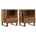 ZNTS Bedside Cabinets 2 pcs Old Wood 40x35x50 cm Engineered Wood 857377