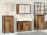 Bathroom Furniture Set with Drawer Old Wood Engineered Wood 3403056