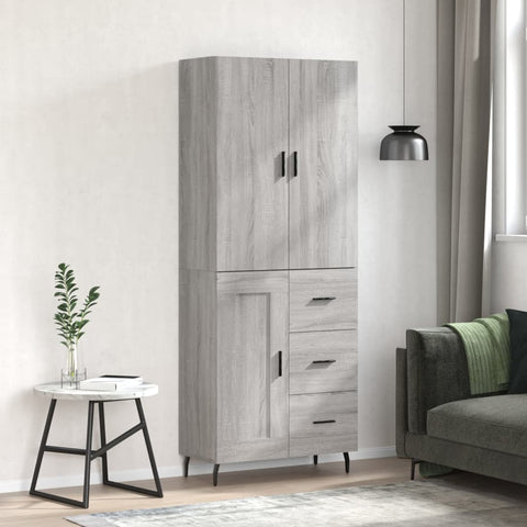 Highboard Grey Sonoma 69.5x34x180 cm Engineered Wood 3196033