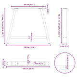 Dining Table Legs A-Shaped 2 pcs Black 100x cm Steel 4012864