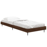 Bed Frame without Mattress Brown Oak 75x190 cm Small Single Engineered Wood 832316
