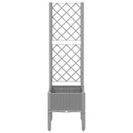 ZNTS Garden Planter with Trellis Light Grey 40x40x142 cm PP 367917