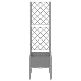 ZNTS Garden Planter with Trellis Light Grey 40x40x142 cm PP 367917
