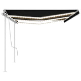Manual Retractable Awning with LED 6x3 m Anthracite 3070004