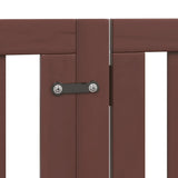 Dog Gate with Door Foldable 9 Panels Brown 450 cm Poplar Wood 3155662