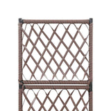 Trellis Raised Bed with 1 Pot 30x30x107 cm Poly Rattan Brown 46936
