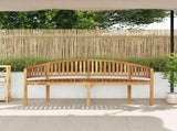 Garden Bench Natural Teak Solid Teak Wood Large Durable 310494