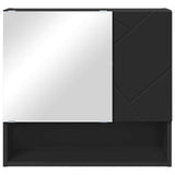 Mirror Cabinet with Door Black 59 x 17 x 55 cm Engineered Wood 883365
