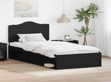 Bed Frame with Headboard Black 75 x 190 cm Solid Pine Wood 3413372