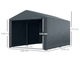 2.2 x 1.6 m Outdoor Storage Tent, with Accessories - Dark Grey T3398P325197