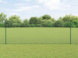 Welded Wire Fence with Posts 25 x 1.6 m PVC-Coated Steel Green 3336496