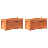Garden Planters 2 pcs Wax Brown Solid Wood Pine 837444