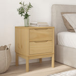 ZNTS Bedside Cabinet FLORO Wax Brown 45x39x57 cm Solid Wood Pine 374002