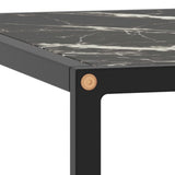 Coffee Table Black with Black Marble Glass 80x80x35 cm 322878