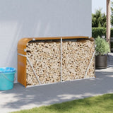 Log Holder Wood Look 180x45x100 cm Galvanised Steel 364584