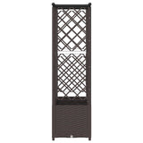 Raised Bed with Trellis and Roof Brown 163.5 x 40 x 138 cm PP 42032525