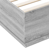 Bed Frame with LED without Mattress Grey Sonoma 150x200 cm King Size 3209609