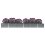 Garden Raised Bed Galvanised Steel 480x80x45 cm Grey 47064