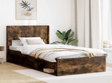 Bed Frame with Storage and Headboard Smoked Oak 75 x 190 cm 3414271