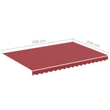 ZNTS Replacement Fabric for Awning Burgundy Red 3.5x2.5 m 311966
