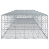 Gabion Basket with Cover 500x100x50 cm Galvanised Iron 3295182