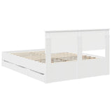 Bed Frame with Drawer White 140 x 200 cm Engineer Wood 3410700