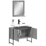 ZNTS 2 Piece Bathroom Cabinet Set Grey Sonoma Engineered Wood 3214342