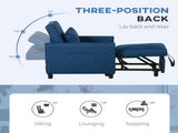 Linen-Look Single Chair Bed - Blue T3398P342947