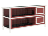 Rabbit Hutch 2-Tier Guinea Pig Cage Bunny House Cage with No-Leak Trays for Indoor and T3398P547947