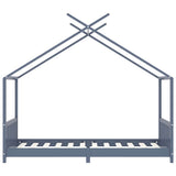 Kids Bed Frame Grey Solid Pine Wood 90x200 cm 283372